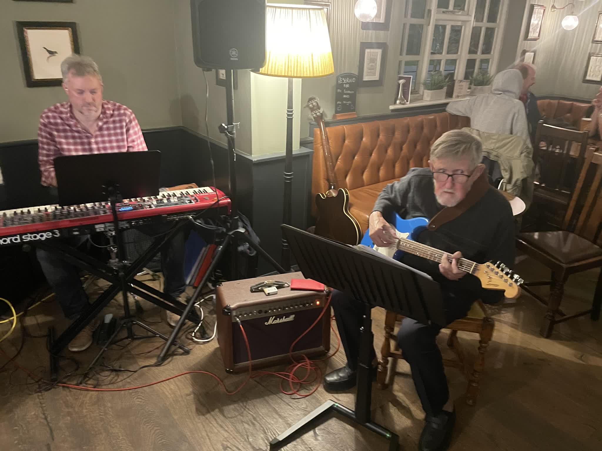 Matt on keys and the legend that is Bob Power on guitar
