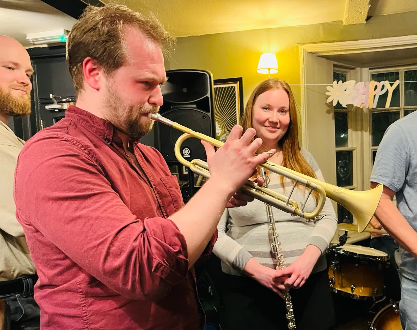 Some intense trumpet-face