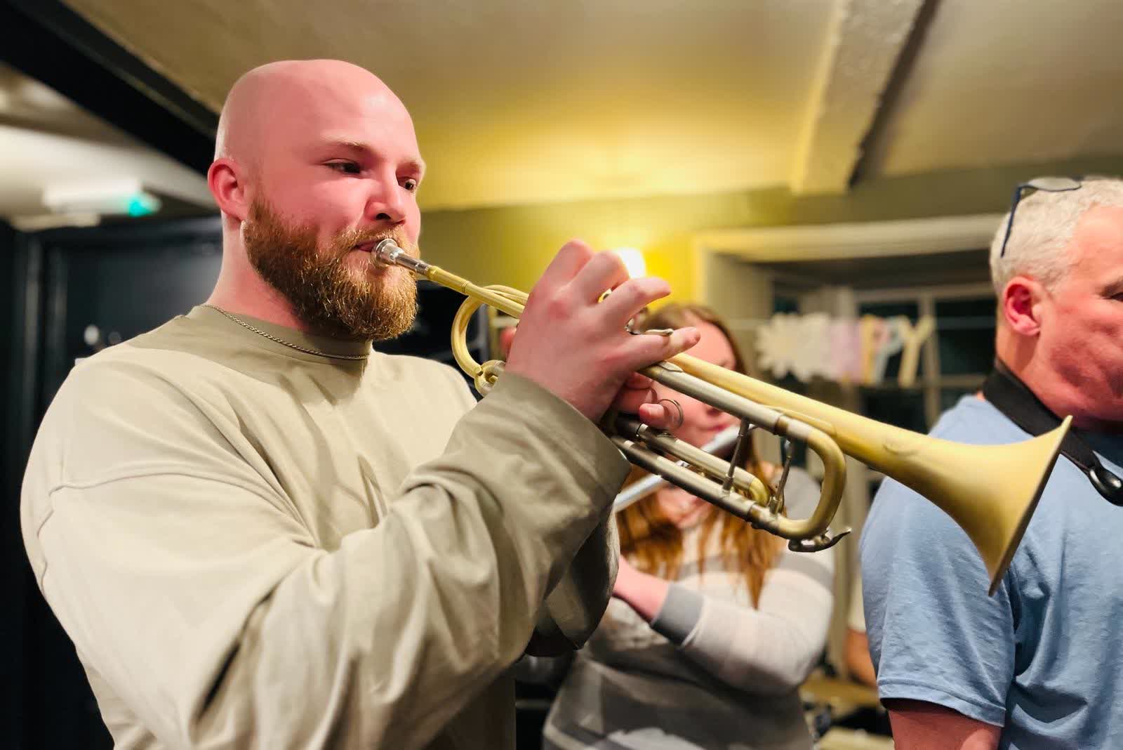 Jack on trumpet
