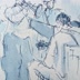 Sketch of the December '23 jazz jam by Heather Bentley